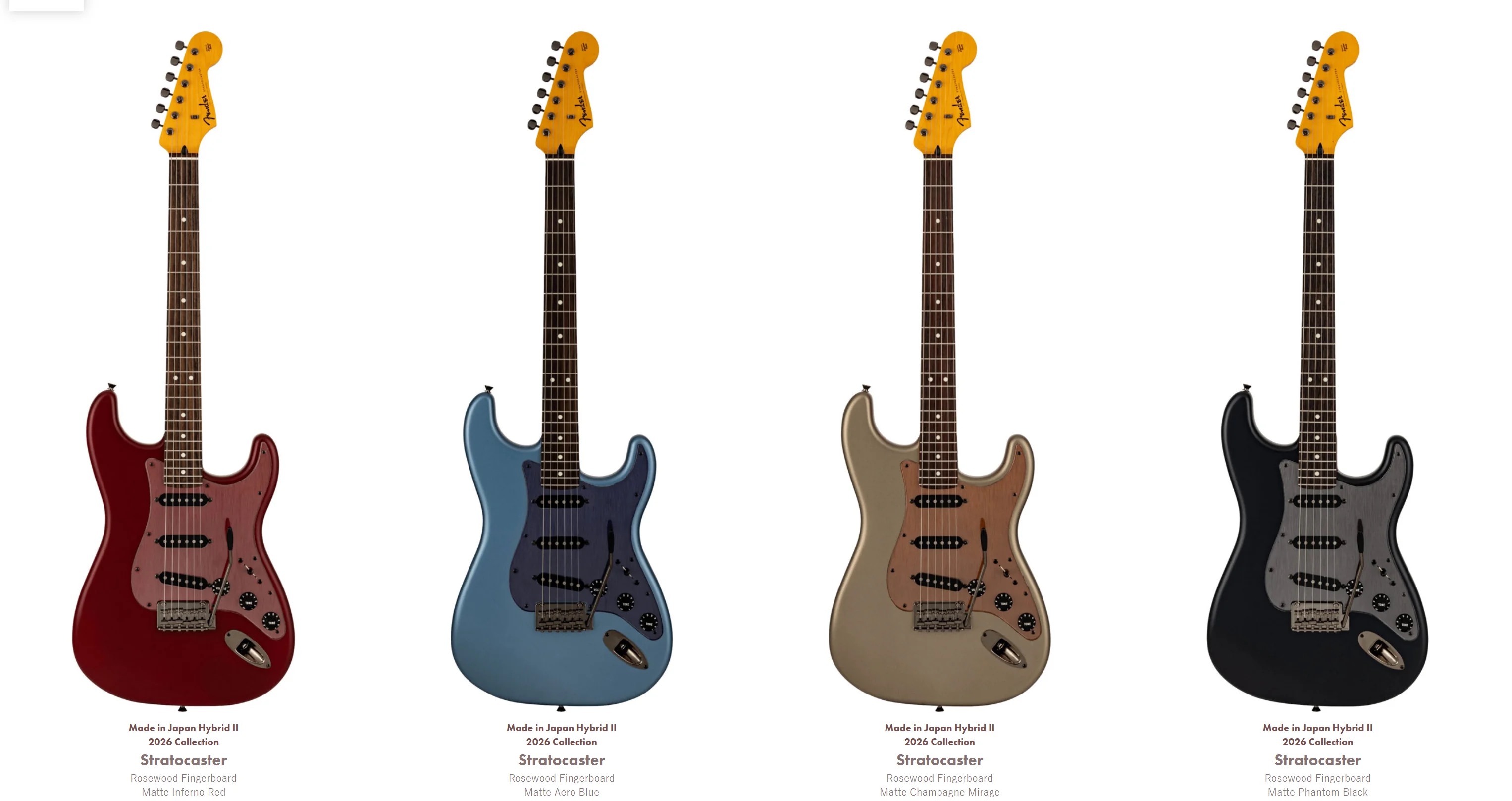 Fender Japan colección MIJ Hybrid II 2026, las formas de siempre